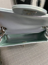 Load image into Gallery viewer, Chanel 21K collection 2021 Iridescent Light Blue Calf skin SHW Mini Rectangular Flap Bag
