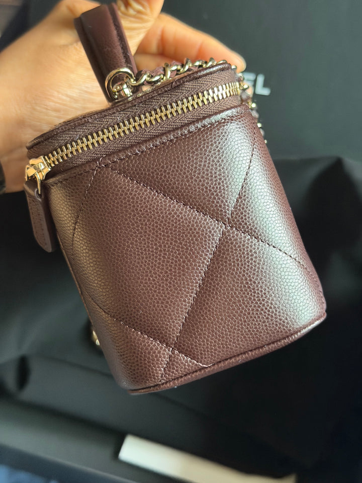 CHANEL 2026 26S collection Brown Caviar LGHW Small Vanity with Top Handle