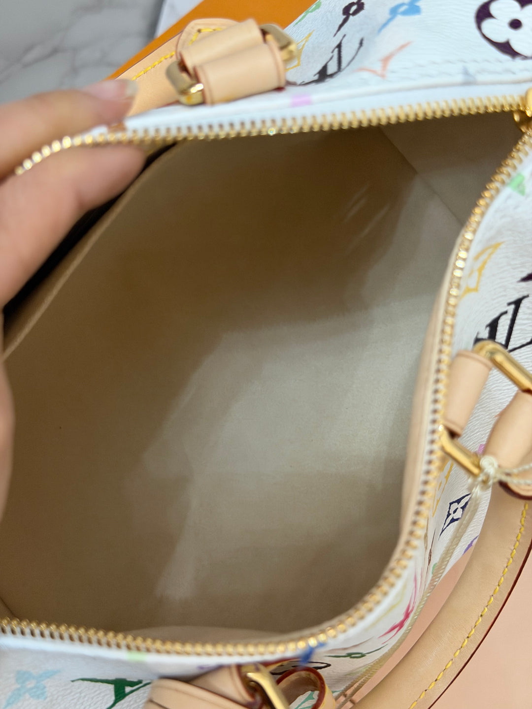 LOUIS VUITTON LV TM x LV Takashi Murakami Blanc White Multicolored Monogram canvas Speedy Bandouliere 25