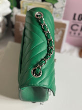 Load image into Gallery viewer, Chanel series 24 (2017) Green Caviar SHW Chevron Mini Rectangular Flap Bag
