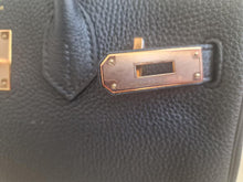 Load image into Gallery viewer, HERMES Noir/Black Togo Leather RGHW Birkin 30 Stamp D 2019
