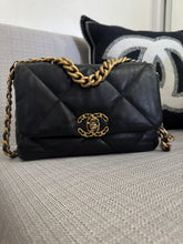 Load image into Gallery viewer, Chanel 19 Flap Bag from series 31 2021 in Black Lambskin Mixed Metal GHW Size Small
