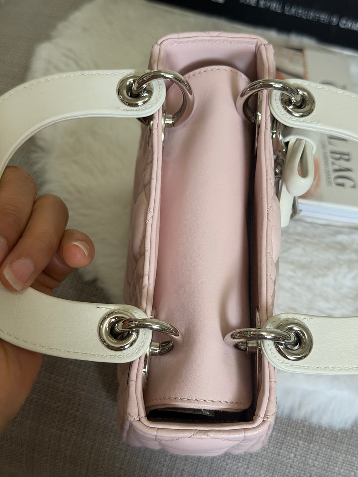DIOR Mini Lady Dior Two Tone Latte and Rose Tendre SHW 2025