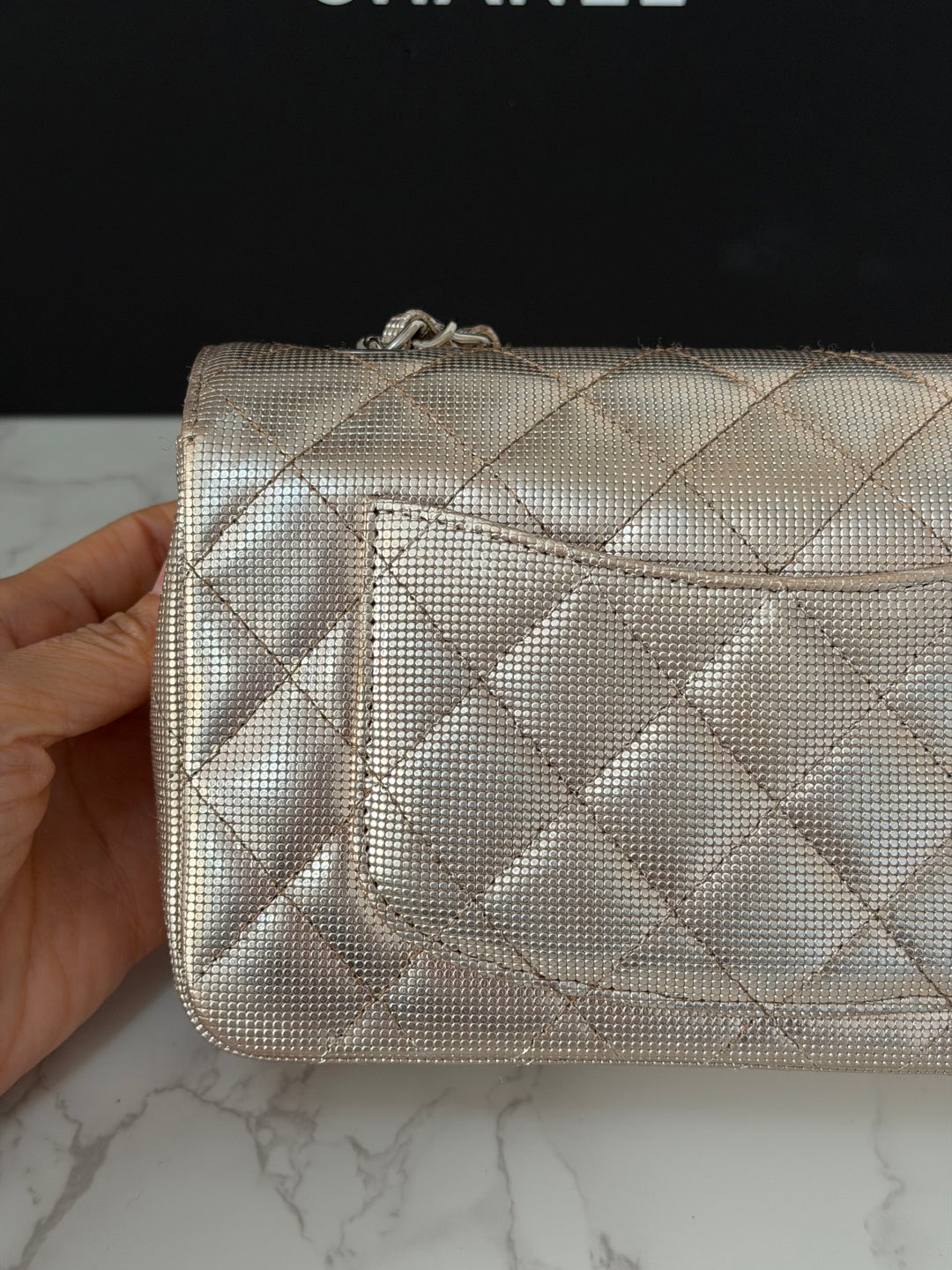 CHANEL series 21 16C 2016 Pixel Pinky Gold Calf Skin SHW Mini Rectangular Flap Bag