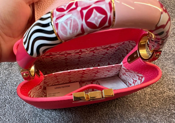 LOUIS VUITTON LV By the Pool Monogram Tile Capucines Mini in Ballet Pink Taurillon