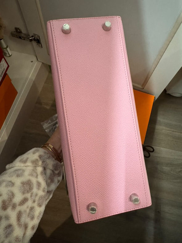 HERMES Mauve Sylvester PHW Kelly 25 Epsom Sellier