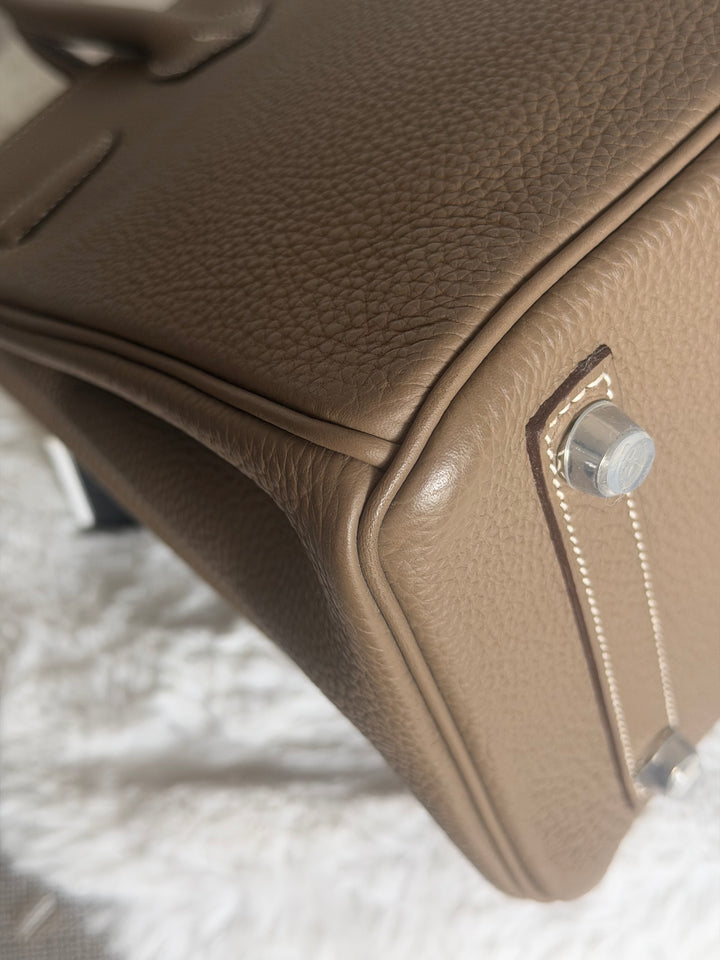 Hermès Etoupe Togo Leather PHW Birkin 30 Stamp A 2017