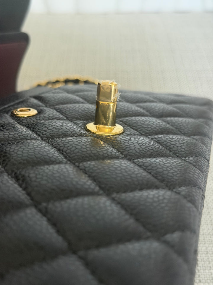 CHANEL Black Caviar GHW SMALL Timeless Classic Double Flap Bag 2022