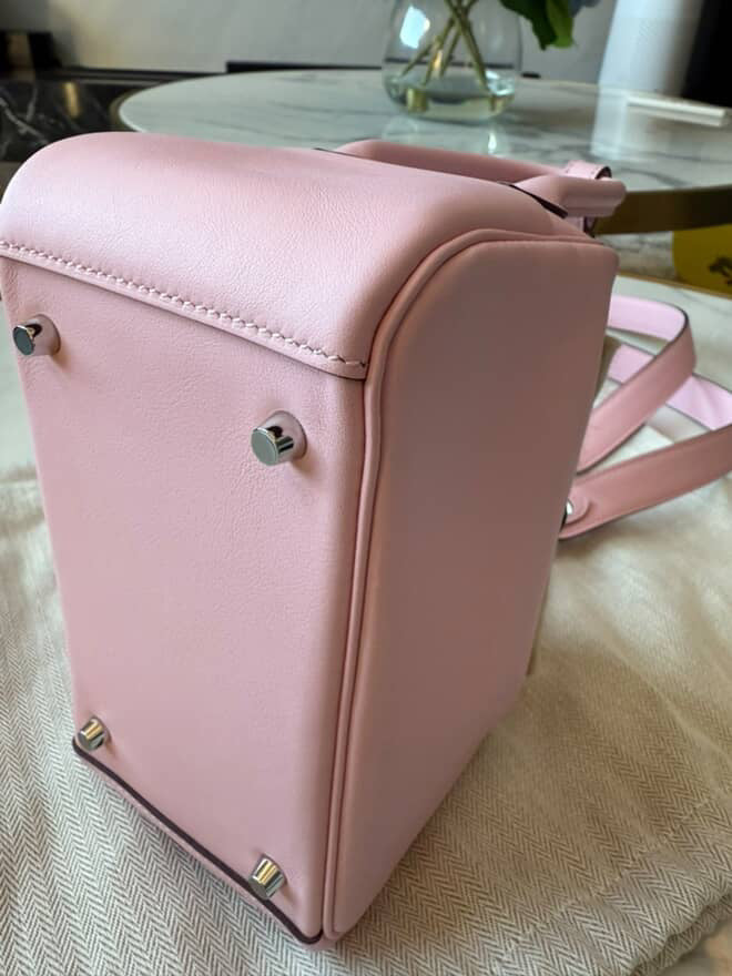 Hermes Mini Lindy Rose Sakura Swift Leather PHW Stamp W 2024