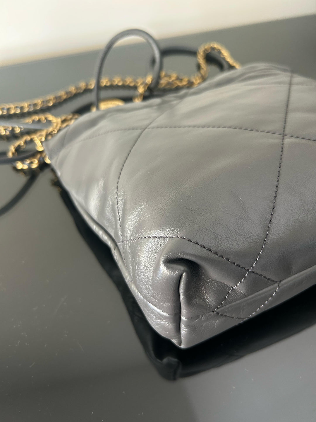 Chanel 22 size Mini in Grey 2022 GHW Hobo bag