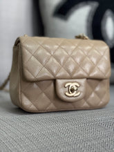 Load image into Gallery viewer, Chanel series 20 15C 2014/2015 Cruise Collection Pearly Beige Caviar Brushed GHW Square Mini Flap Bag
