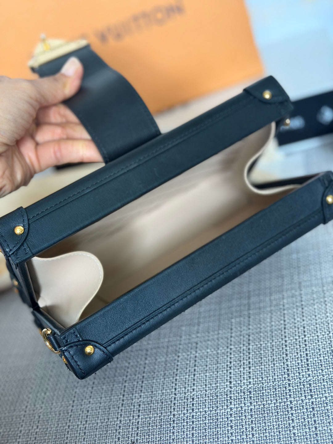 LOUIS VUITTON LV Petite Malle in Metal Black and Gold