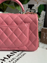 Load image into Gallery viewer, Chanel Pink Lambskin (2022) LGHW Mini Rectangular Flap Bag with Top Handle
