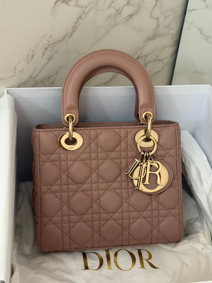 DIOR Lady Dior In Blush Lambskin LGHW size SMALL 2020