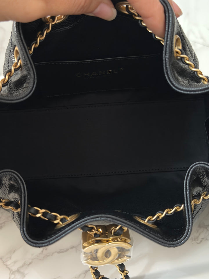 CHANEL 26C Black Caviar aged GHW Mini 25 Hobo Bag