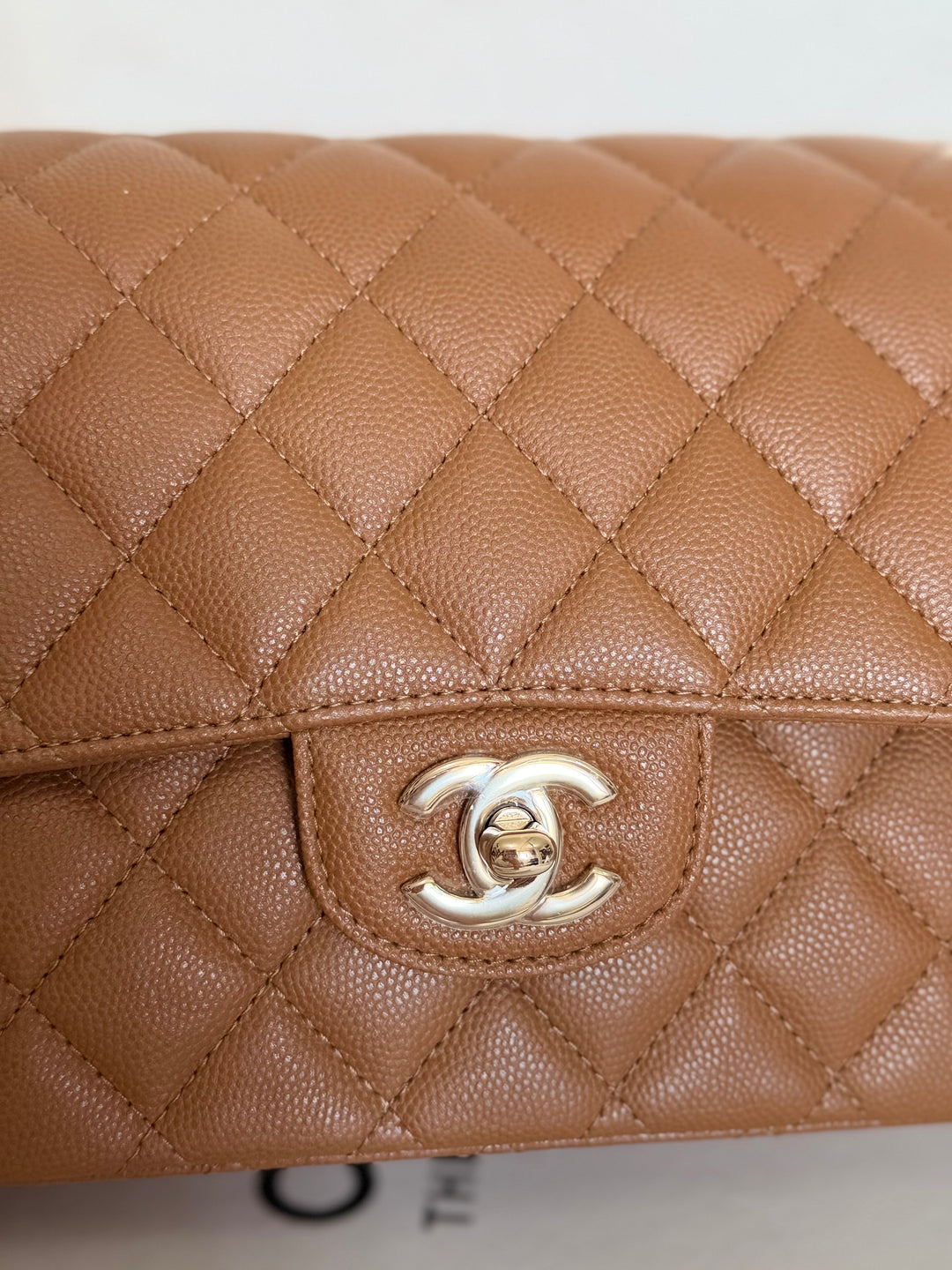 CHANEL 17C Brown Caramel Caviar LGHW Medium ML Timeless Classic Double Flap Bag 2016/2017