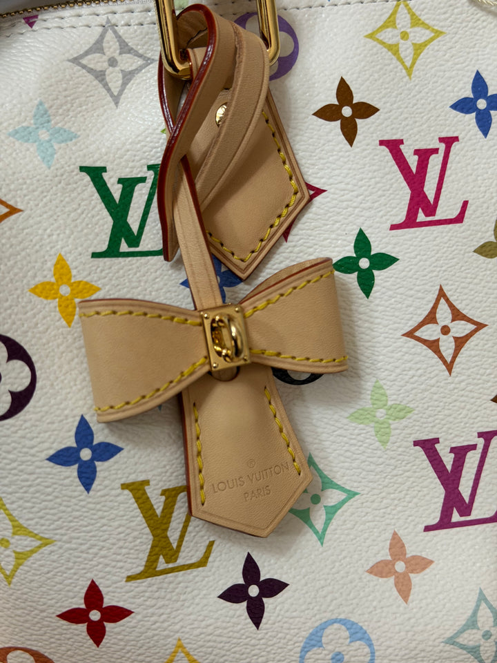 LOUIS VUITTON LV TM x LV Takashi Murakami Blanc White Multicolored Monogram canvas Speedy Bandouliere 25