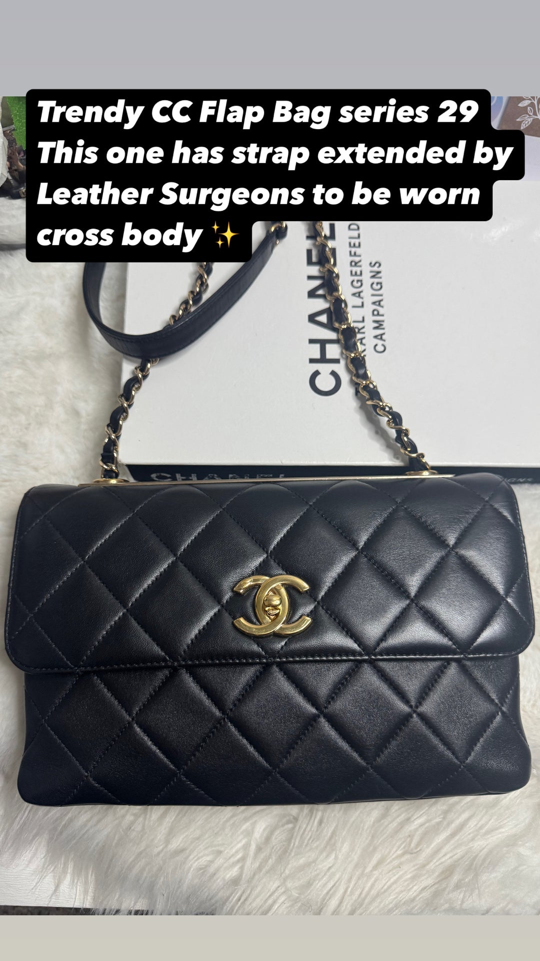 Chanel series 29 (2019) Black Lambskin LGHW Trendy CC Shoulder Flap Bag