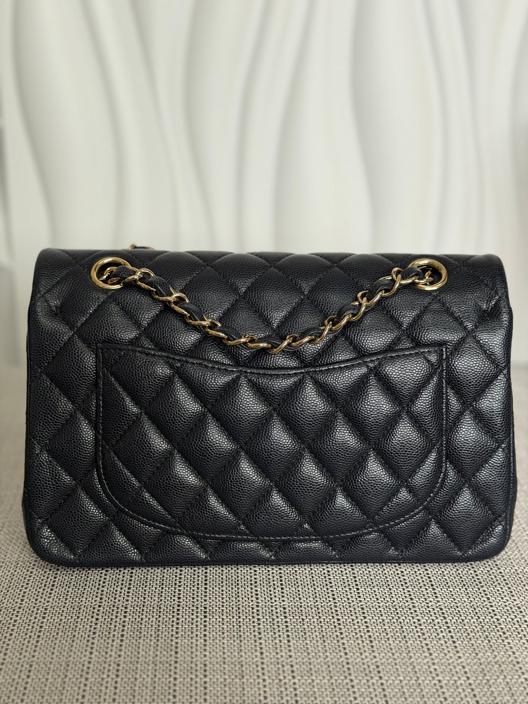 CHANEL series 30 Dark Navy Caviar LGHW Small Timeless Classic Double Flap Bag 2020