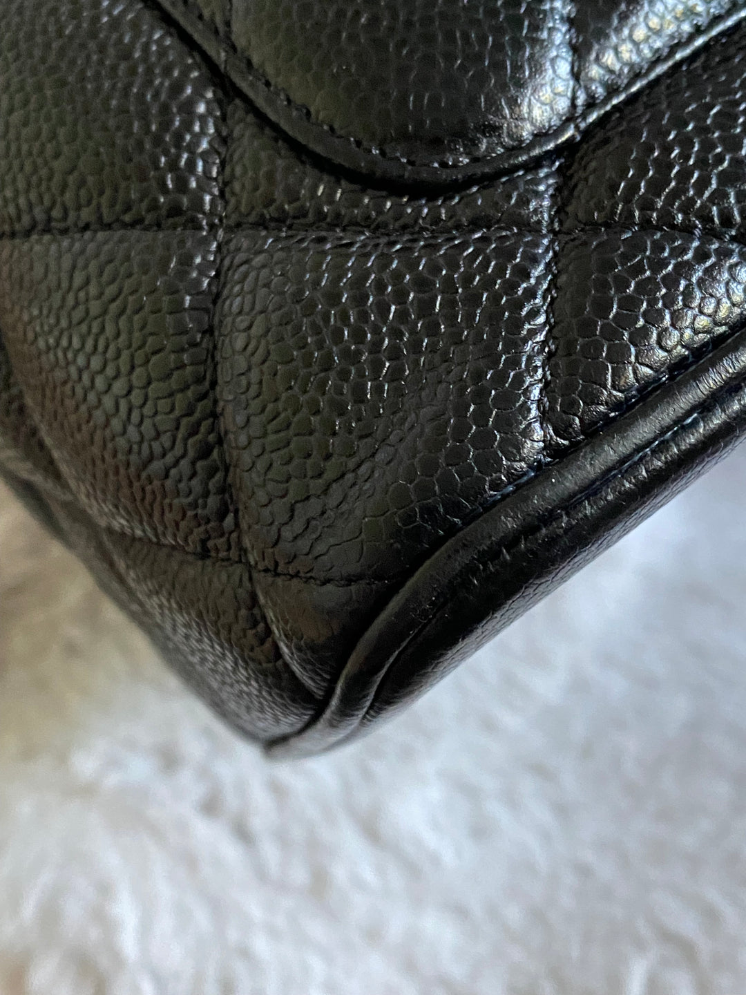 Chanel series 7 Vintage 2002-2003 Black Caviar GHW Medallion Tote Bag