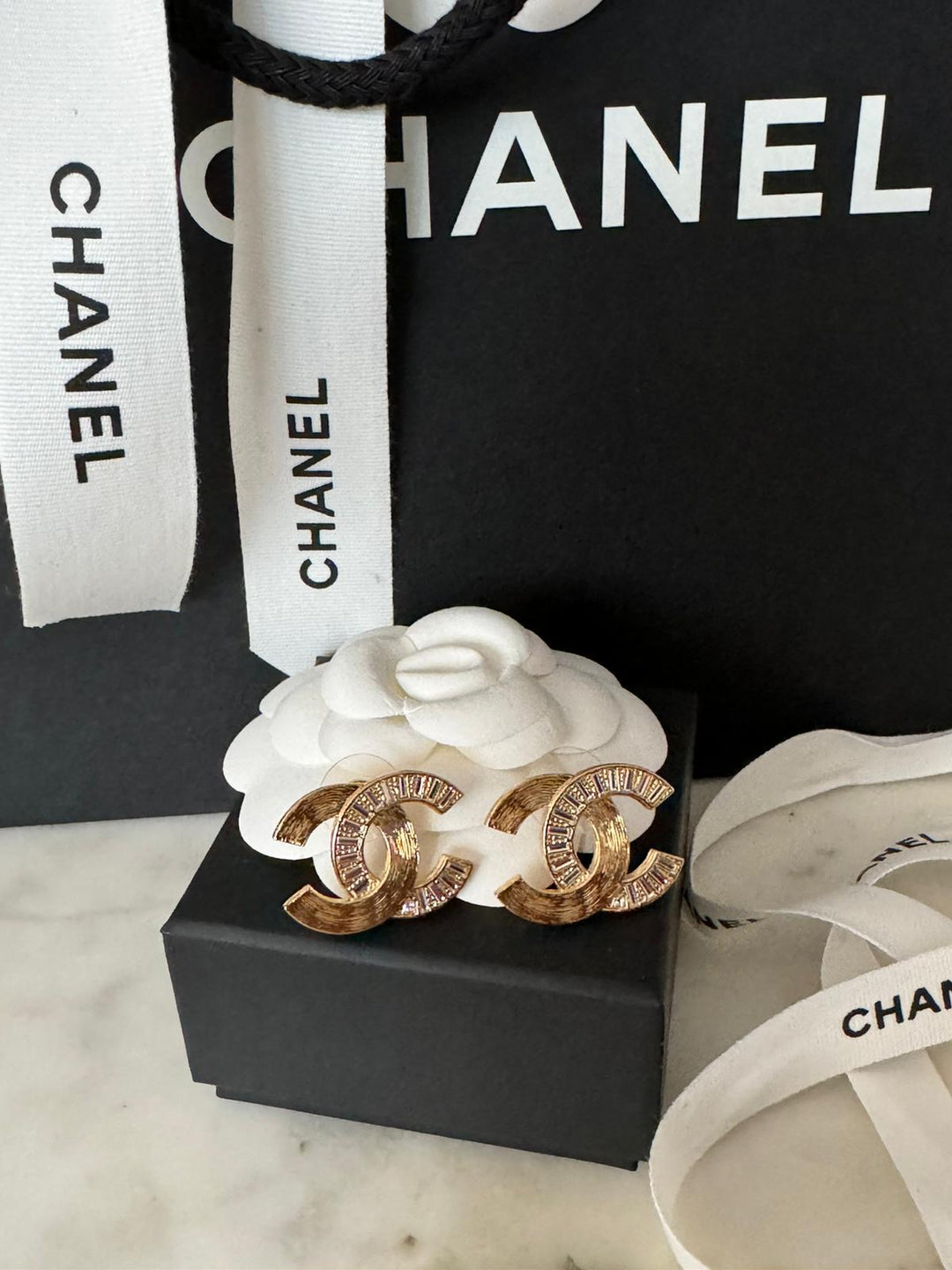 Chanel 24S collection 2024 Summer/Spring Collection Gold/Diamante Earrings