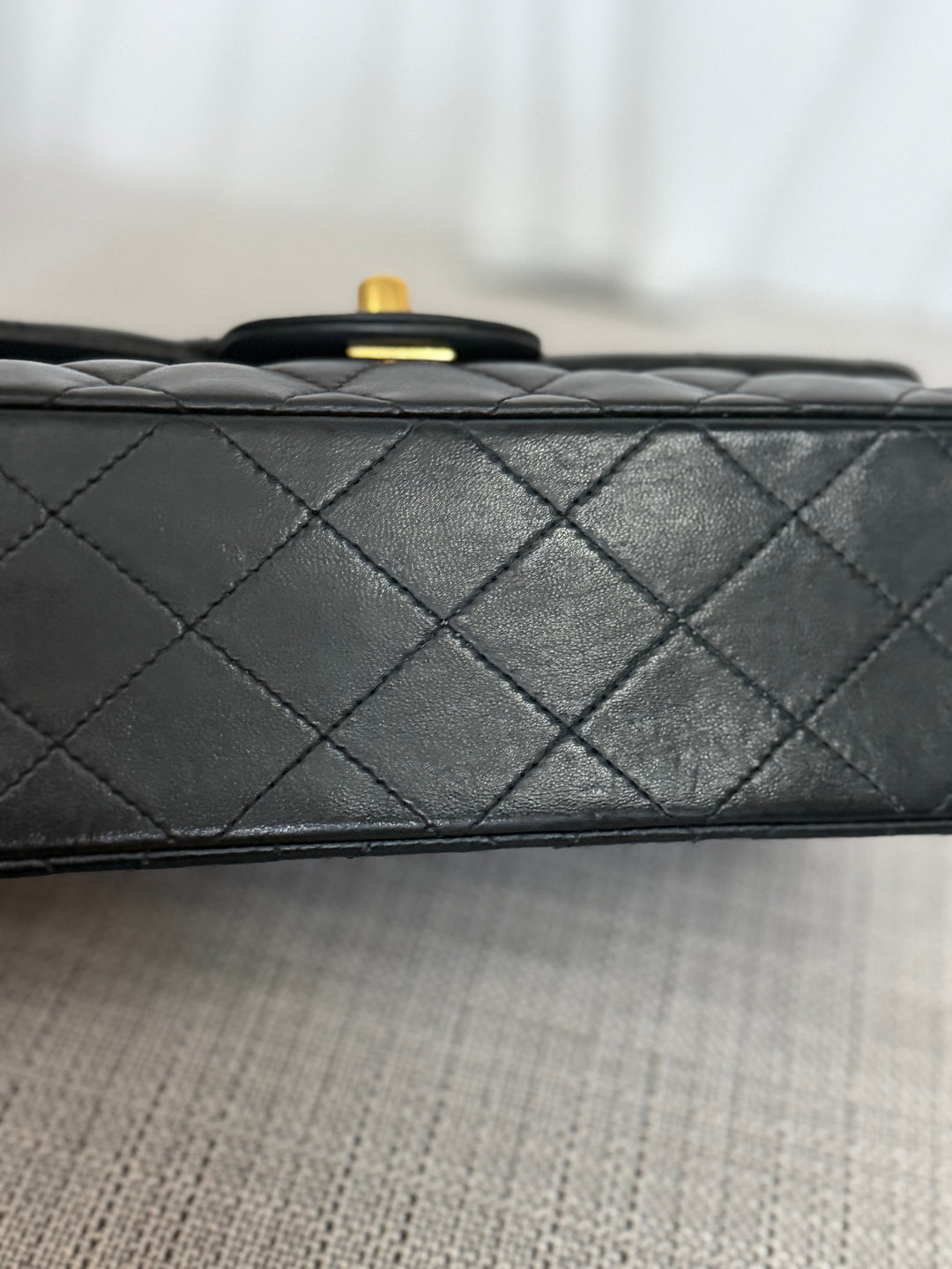 CHANEL series 11 Black Lambskin 24K GHW Vintage Small classic double flap bag 2007/2008