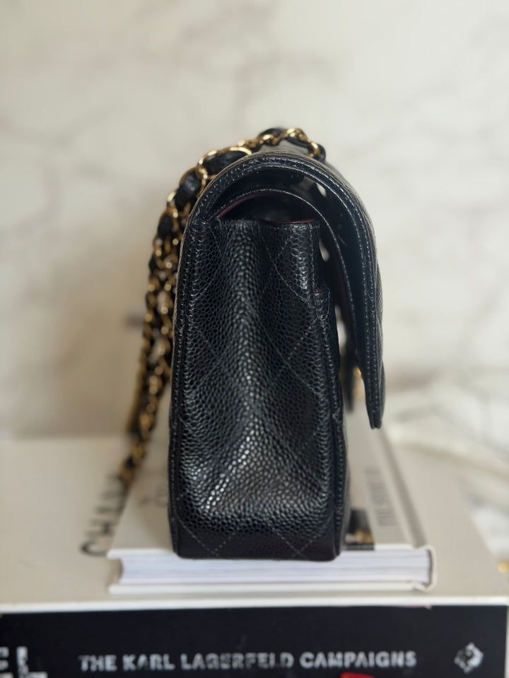 CHANEL series 29 Black Caviar GHW Medium ML Timeless Classic Double Flap Bag 2020
