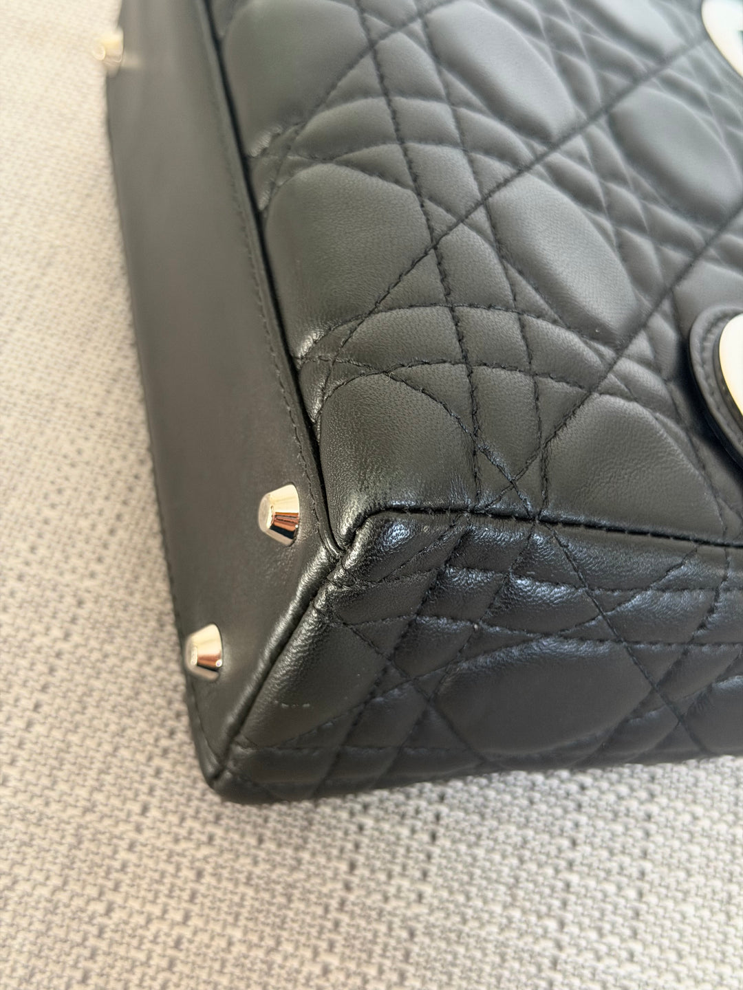 DIOR Lady Dior Mini Vintage Black Lambskin Silver hardware SHW 2006