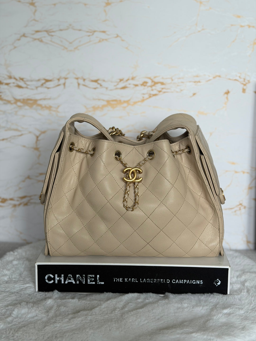 CHANEL Beige Caviar Aged GHW 25 Hobo Bag size SMALL 2025 25S collection
