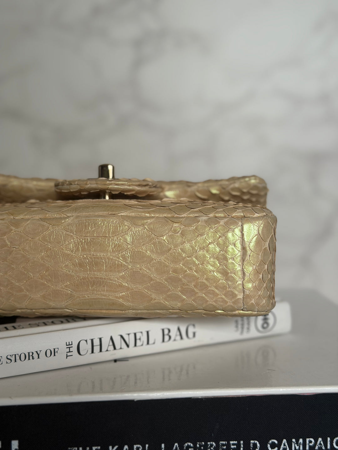 CHANEL series 20 Iridescent Ivory Llizard Exotic skin Extra Mini Rectangular Flap Bag LGHW