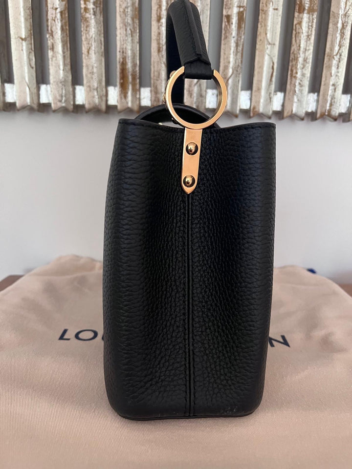 LOUIS VUITTON LV Black Caviar GHW Capucines BB