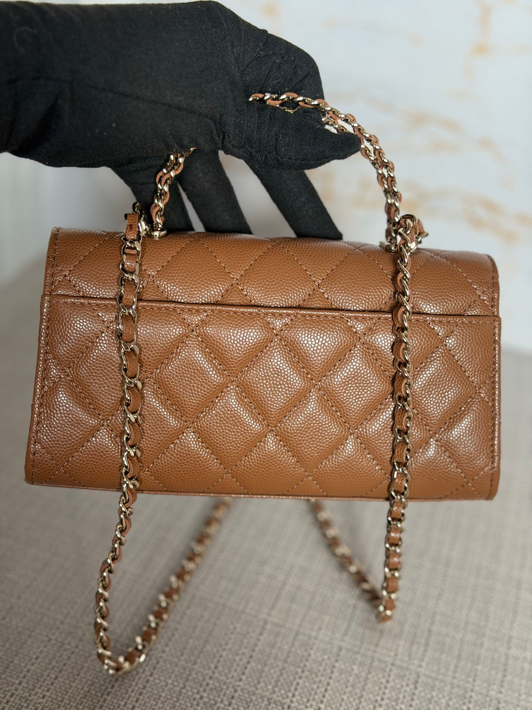 CHANEL 26P Brown Caviar LGHW Top Handle Vanity 2026