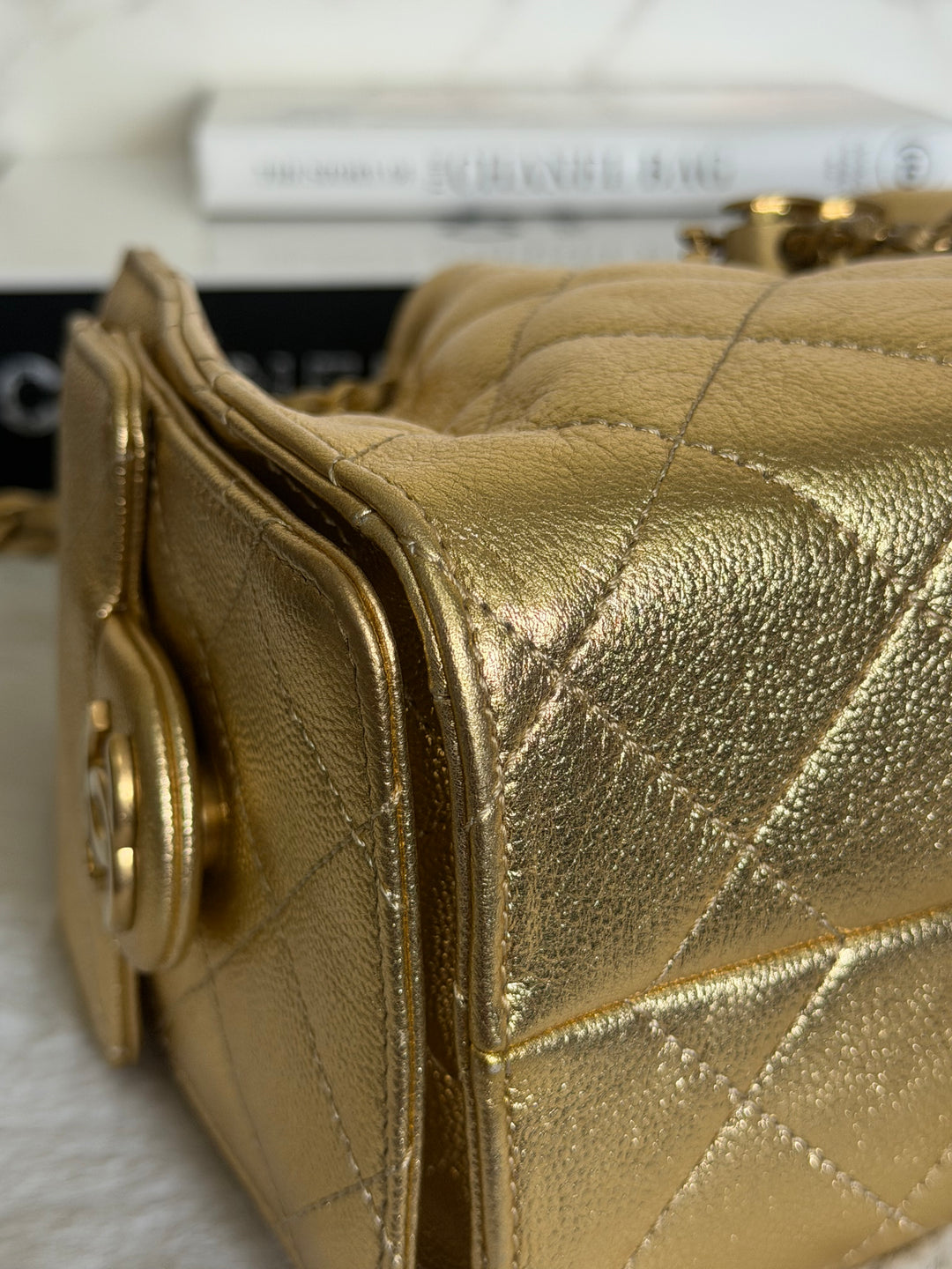 CHANEL 26C Gold Caviar Mini 25 Hobo Bag with Aged GHW 2026