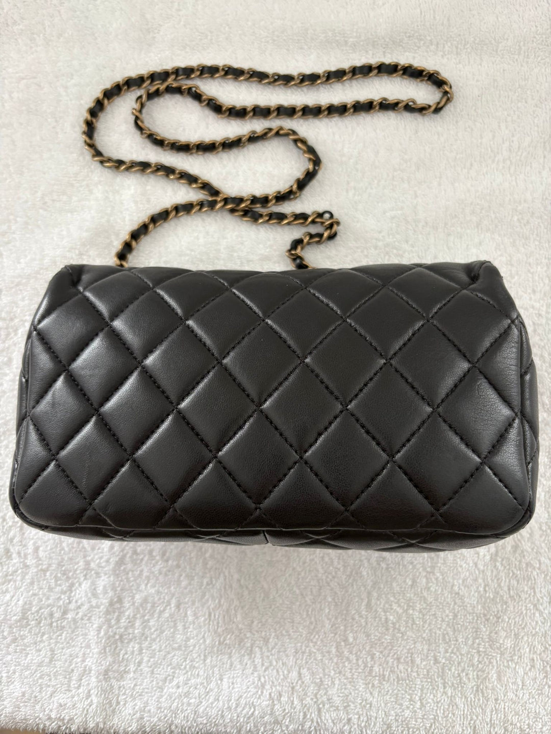 CHANEL series 20 Black Lambskin Anyique GHW Mini Flap Bag Seasonal Minaudières 2014 Limited Runway “meat package” collection