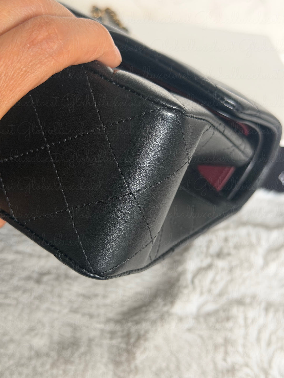CHANEL Black Lambskin GHW SMALL Timeless Classic Double Flap Bag 2022 Microchipped