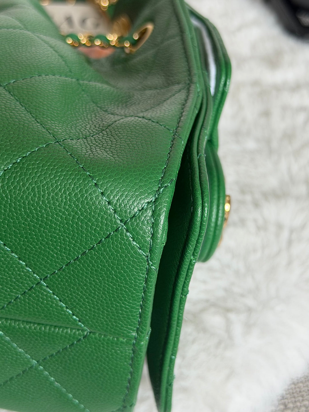 CHANEL Métiers d’art 2026 26A Green Caviar Shiny GHW MINI 25 Hobo Bag