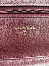 Load image into Gallery viewer, Chanel 22B 2022 Burgundy Caviar GHW Wallet on Chain (WOC)
