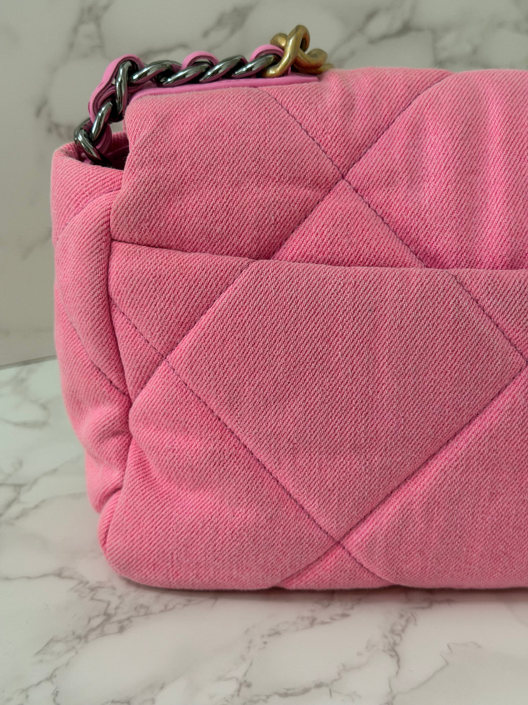 CHANEL 21S 2021 series 31 Pink Denim 19 size Small Flap Bag