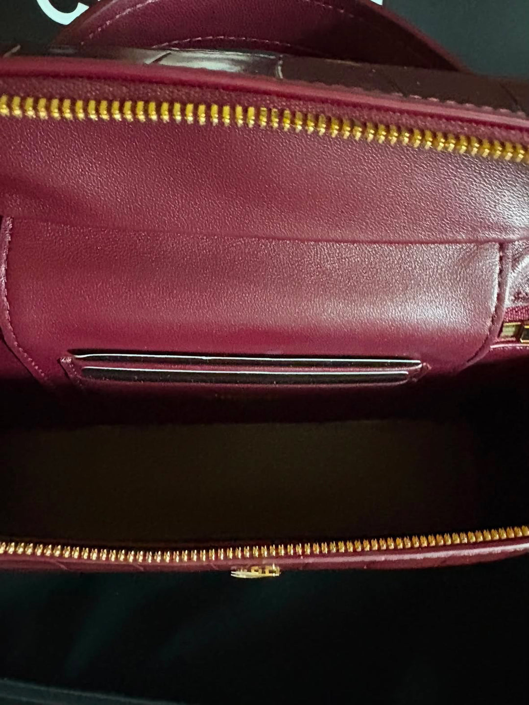 CHANEL 26B Burgundy Calf Skin Croc Embossed LGHW LP Long Vanity with detachable chain size SMALL 19 cms 2026
