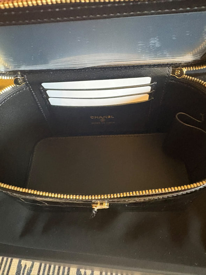 CHANEL 26A Croc Embossed Calf Skin Vanity with top handle Shiny GHW 2026