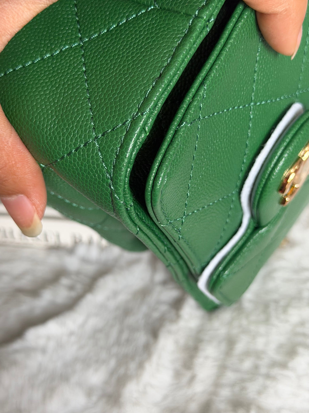 CHANEL Métiers d’art 2026 26A Green Caviar Shiny GHW MINI 25 Hobo Bag