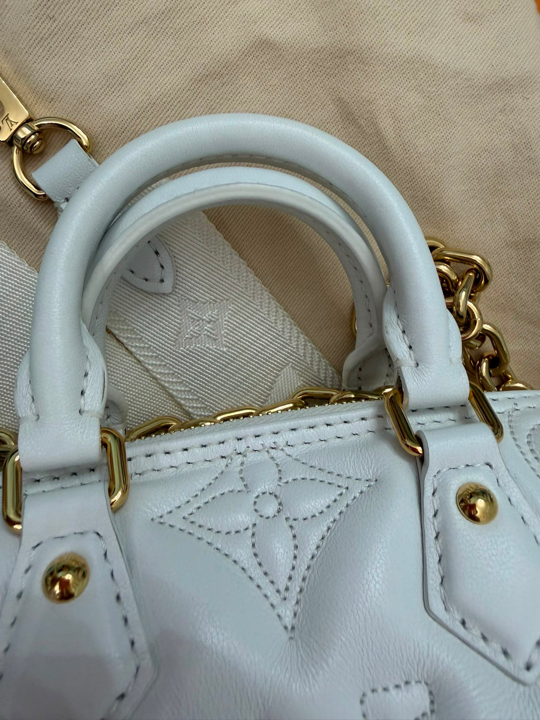 LOUIS VUITTON Papillon BB in Snow Emprinte Leather