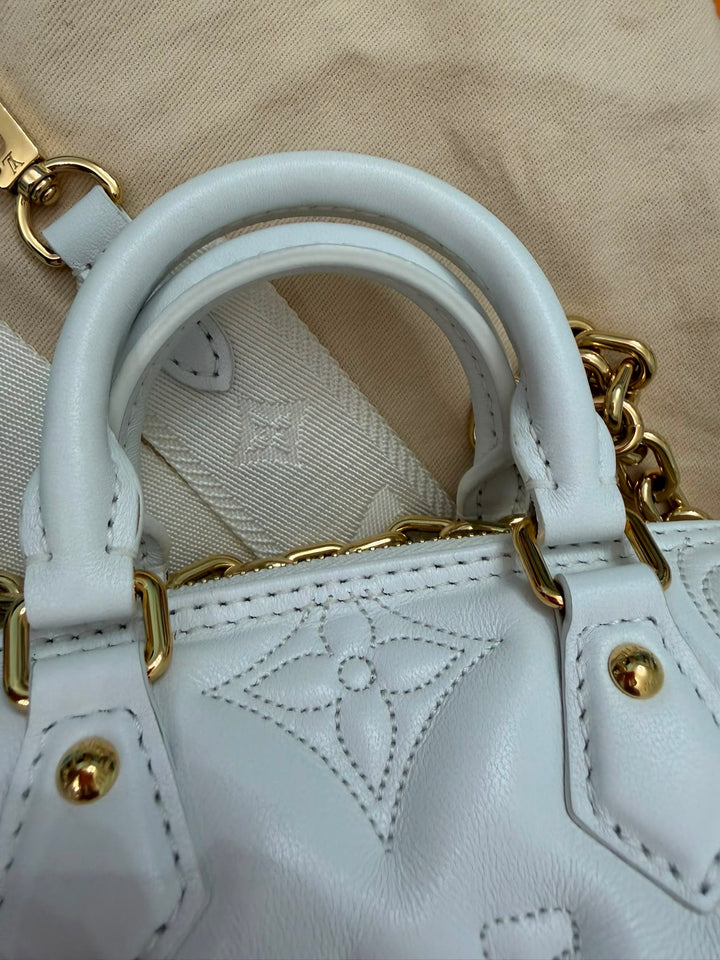 LOUIS VUITTON Papillon BB in Snow Emprinte Leather