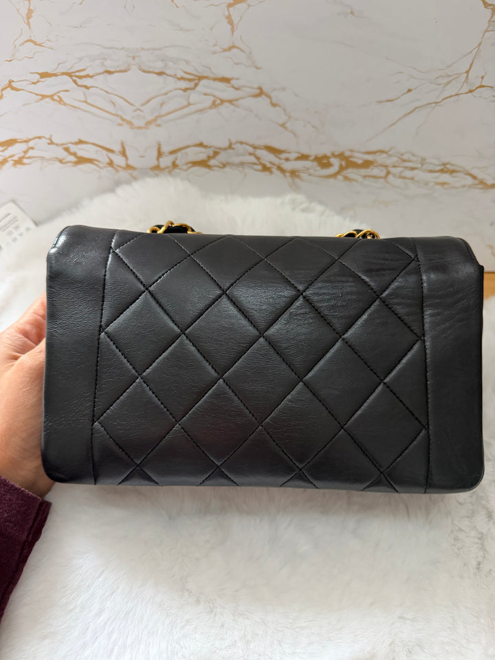 CHANEL Vintage series 2 24k GHW Hardware Diana Flap Bag size SMALL 1991-1994