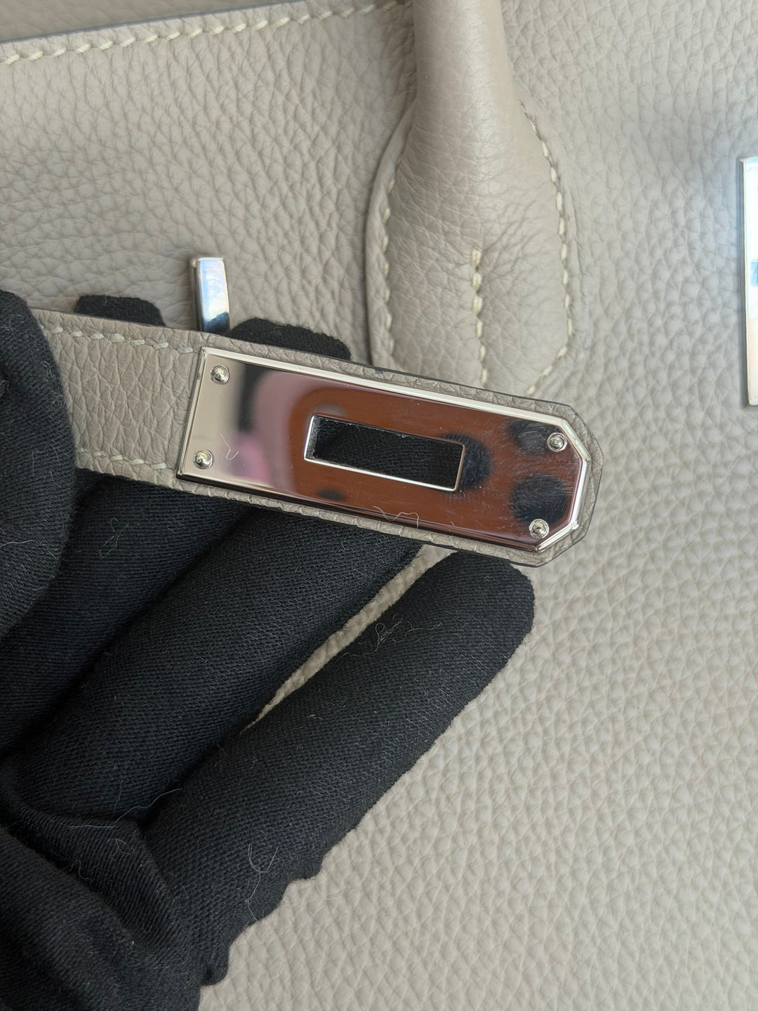 Hermès Gris Tourterelle Togo Leather PHW Birkin 30 Stamp T 2015