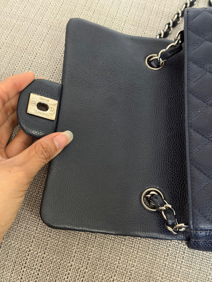 CHANEL series 19 Navy Caviar SHW Mini Rectangular Flap Bag 2014