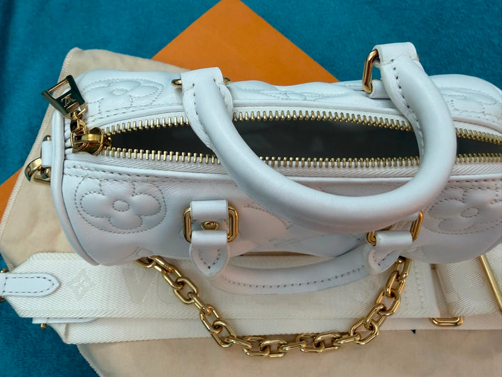 LOUIS VUITTON Papillon BB in Snow Emprinte Leather