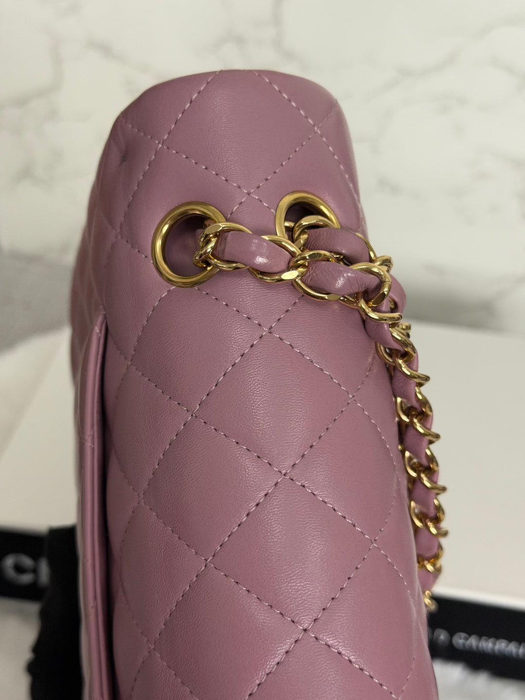 CHANEL series 21 Mauve Pink Purple Lambskin LGHW Medium ML Timeless Classic Double Flap Bag 2015