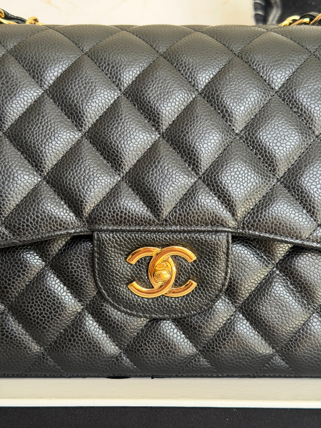 CHANEL series 15 Black Caviar GHW Jumbo Timeless Classic Double Flap Bag 2011