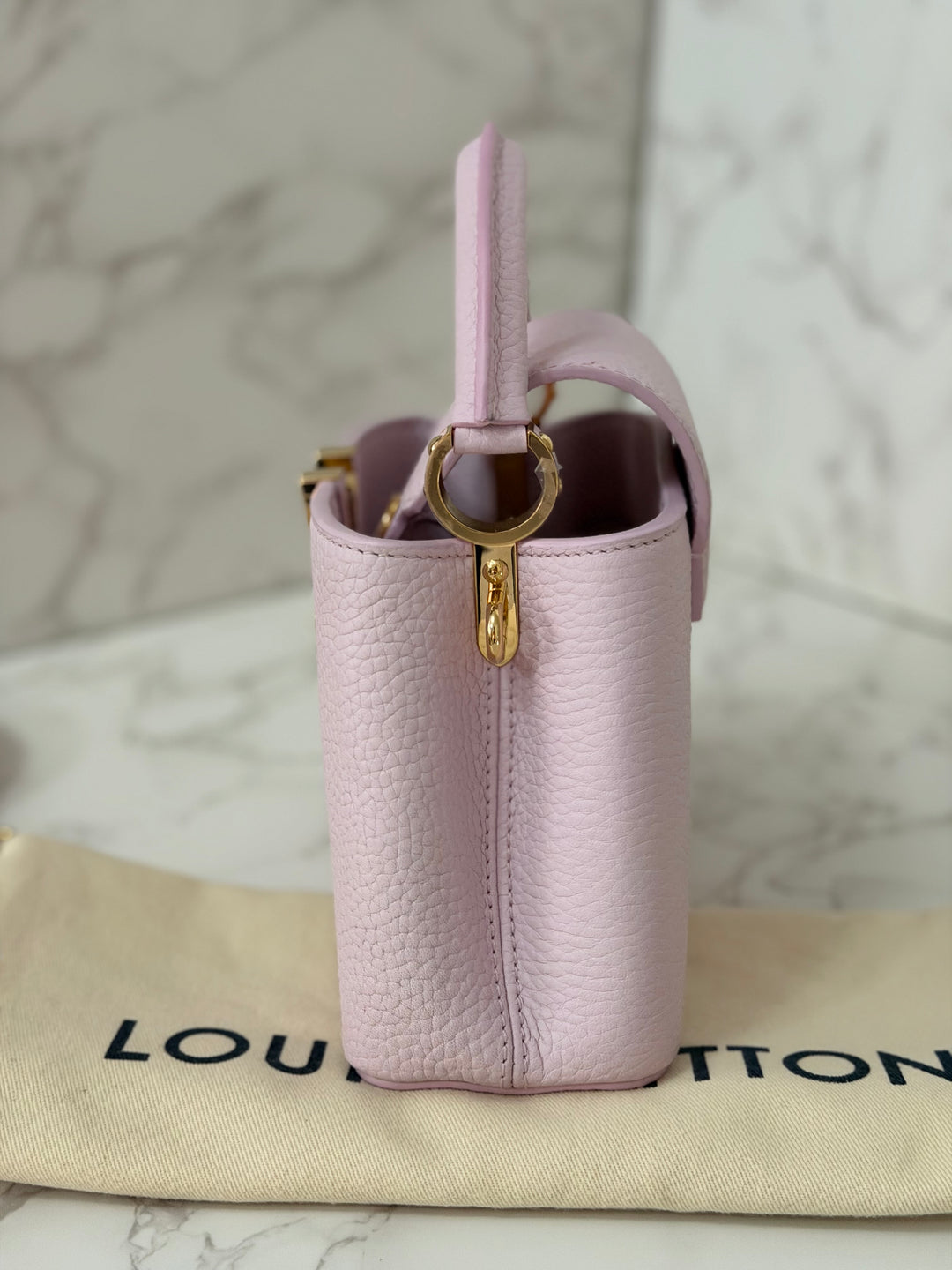 LOUIS VUITTON LV Mini Capucines In Guimauve Marshmallow Pink